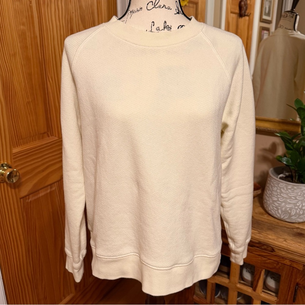 Jenni Kayne Saturday Sweatshirt Cream Cotton Pullover Crewneck. Sz M *Flawless*